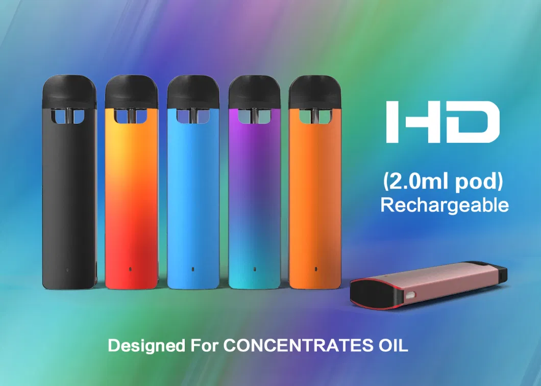 1.0ml Empty Vaporizer Thick Oil 350mAh Battery Vapes Custom Logo Packaging D7 Closed Pod System