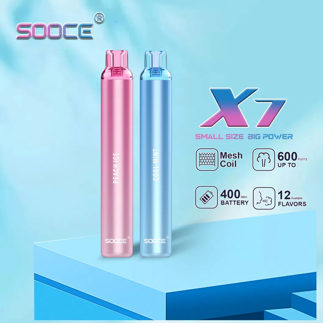 600puffs Sooce X7 Disposable Vape Peach Ice 2ml 2%Nic