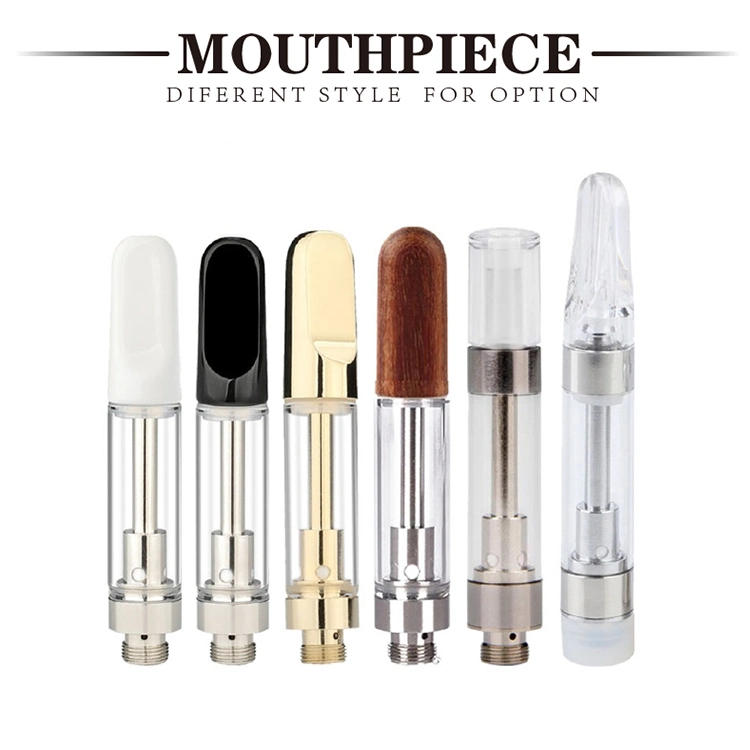 510 Thread Empty Hhc Oil Vape Carts 1ml Ceramic Coil Press in Tip Mouthpiece Cartridges