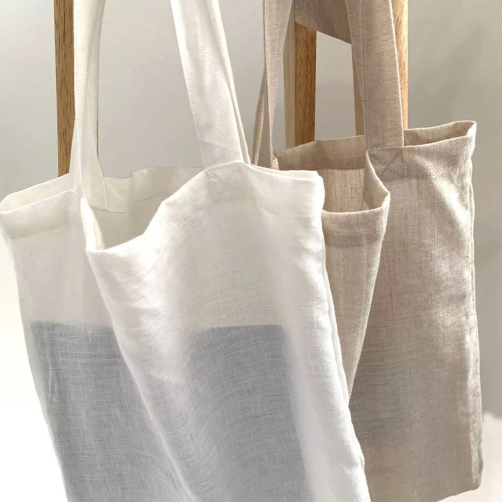 Sustainable Biodegradable Natural Fiber Fabric Cotton Recycled Linen Jute Hemp Tote Bag