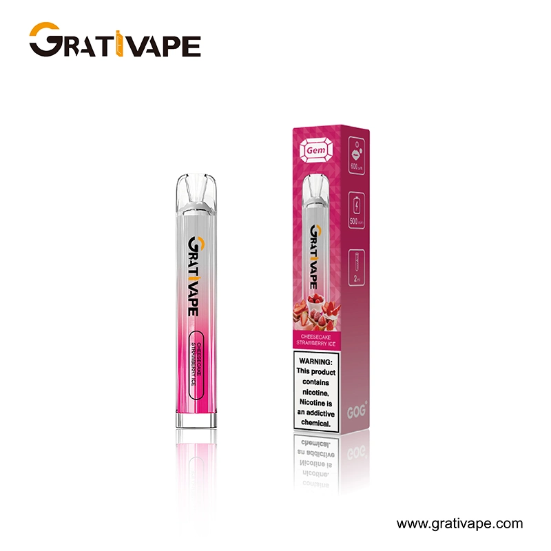 Disposable Vaporizer 10 Flavors Grativape Gem 600 Puffs 2% Nicotine Disposible Vape Pen Exclusive Official Suppiler Crystal Disposable Vape