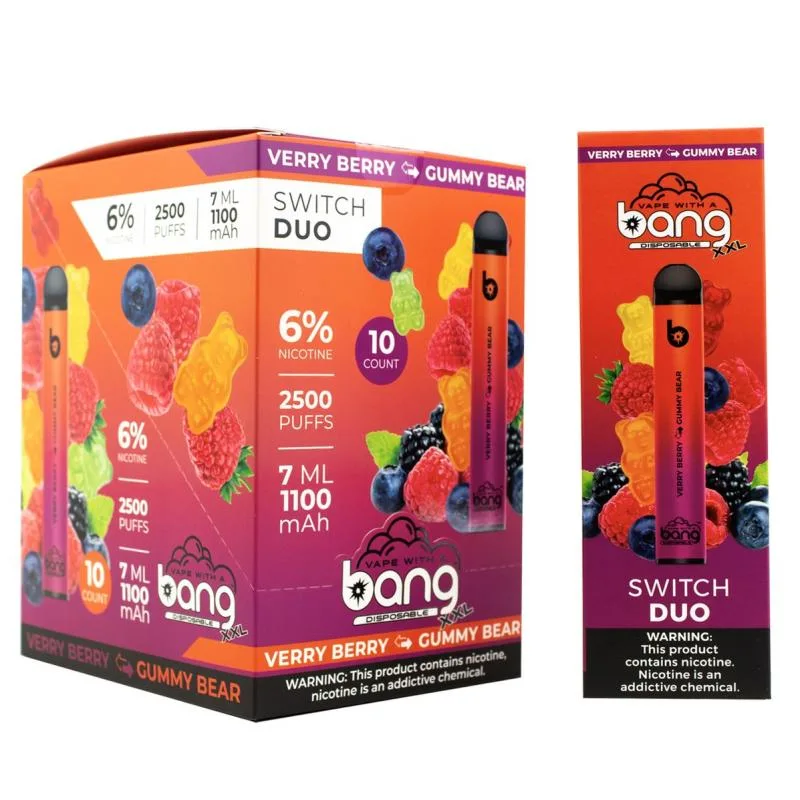 Bang XXL Swtich Duo 2500 Puffs Disposable Electronic Cigarette Kit Double Flavors 7ml E-Cigarette Vape