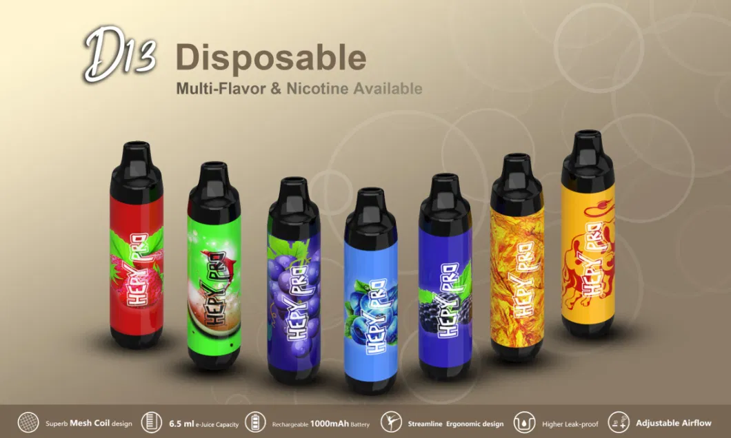 2022 Puff Happy Vaping 2500 Puffs Mesh Coil Airflow Adjustable Disposable LED Electric Cigarette Sirius Vape Vabar Vape