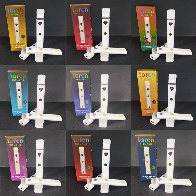 Wholesale E Cigarettes Rechargeable Disposable Pens Type C 2ml Disposable Vape Pen Device Thick Oil Torch Diamond Vapes