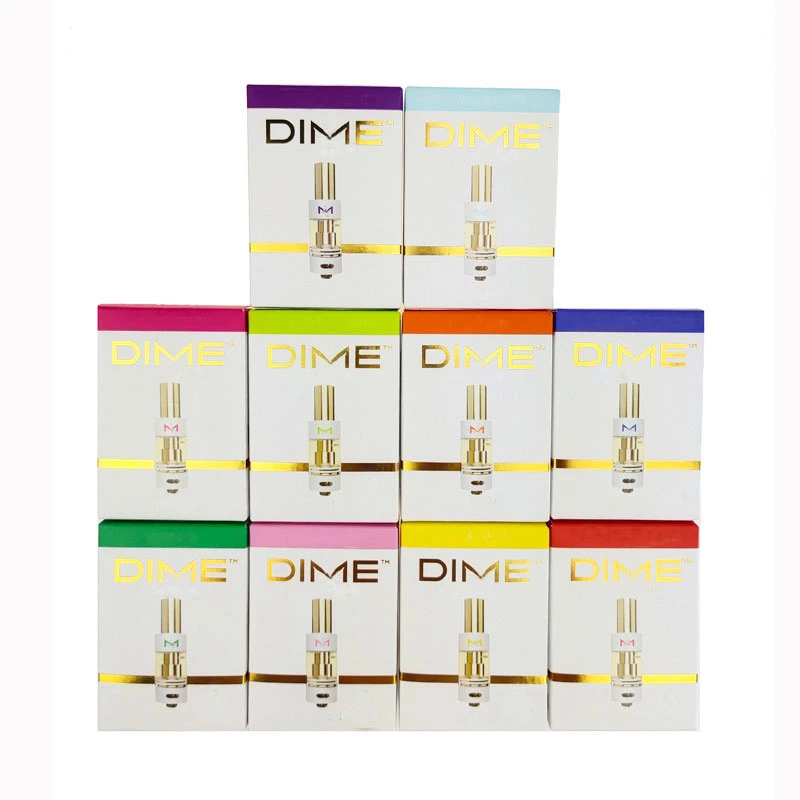 Good Quality 510 Thread Dime 1000mg Vape Carts No Leakage Gold Tip Dime Disposable Vape Pen Carts