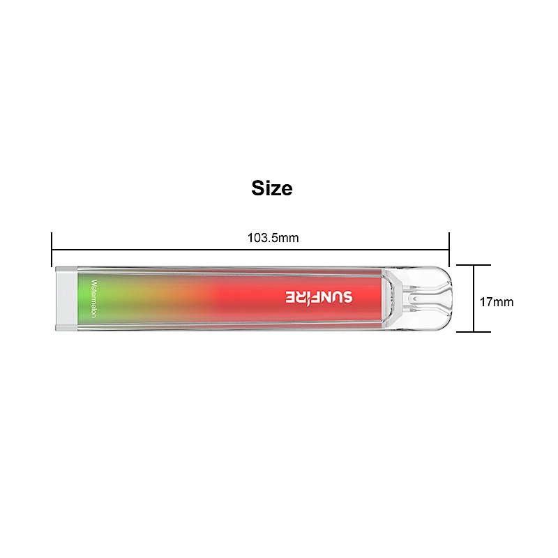 Sunfire OEM/ODM Top 600 Puff Crystal Disposable Vape Pen E Hookah Charger 1800 2500 Vaper Electronic Cigarette Pod Custom Vaporizer Pen Aroma Kin Smoking Vapes