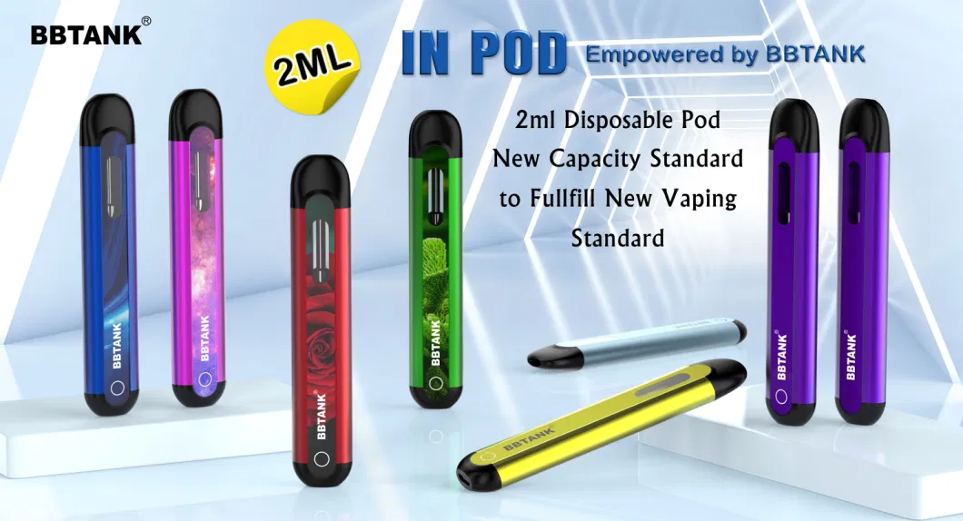 2023 Newest Vapes Vaporizer 2 Ml Bbtank Vape Pen Rechargeable Pod System 350mAh Bbtank in Pod