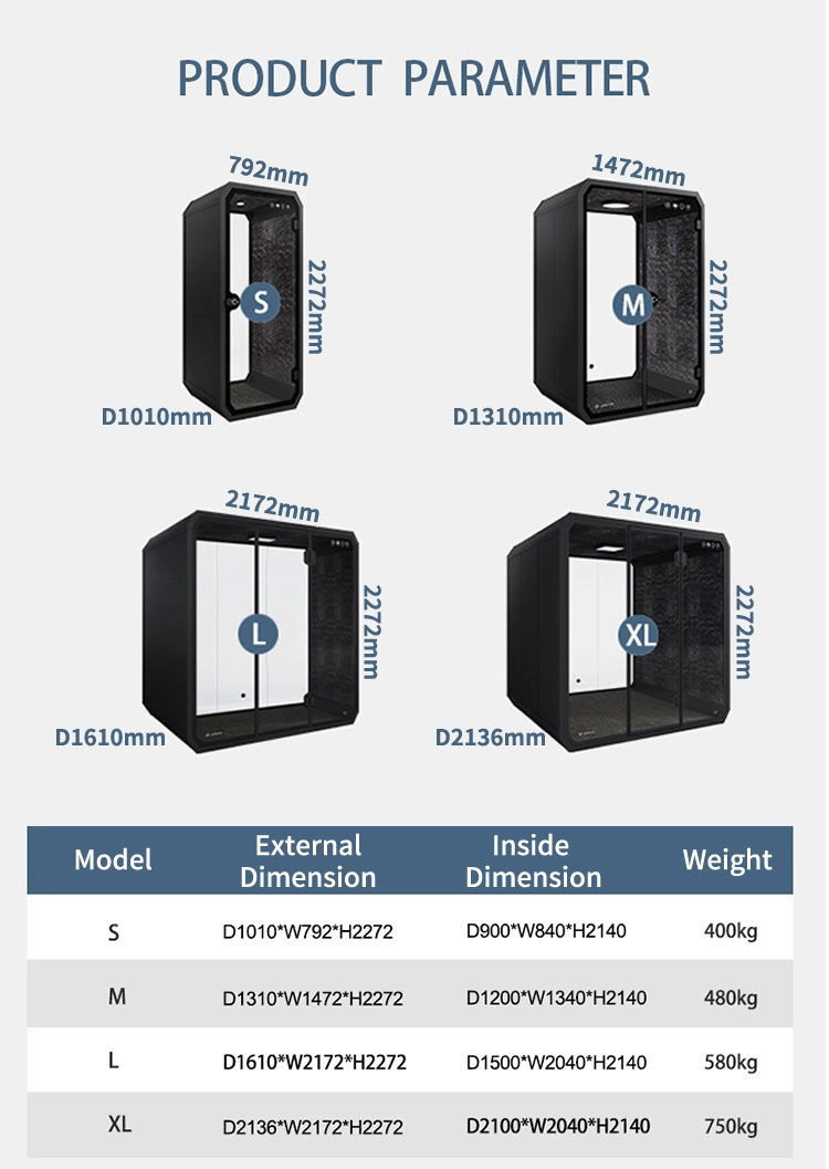 Hot Sale Office Furniture Meeting Acoustic Soundproof Phone Booth Privacy Pod Transparent Home Office Pod