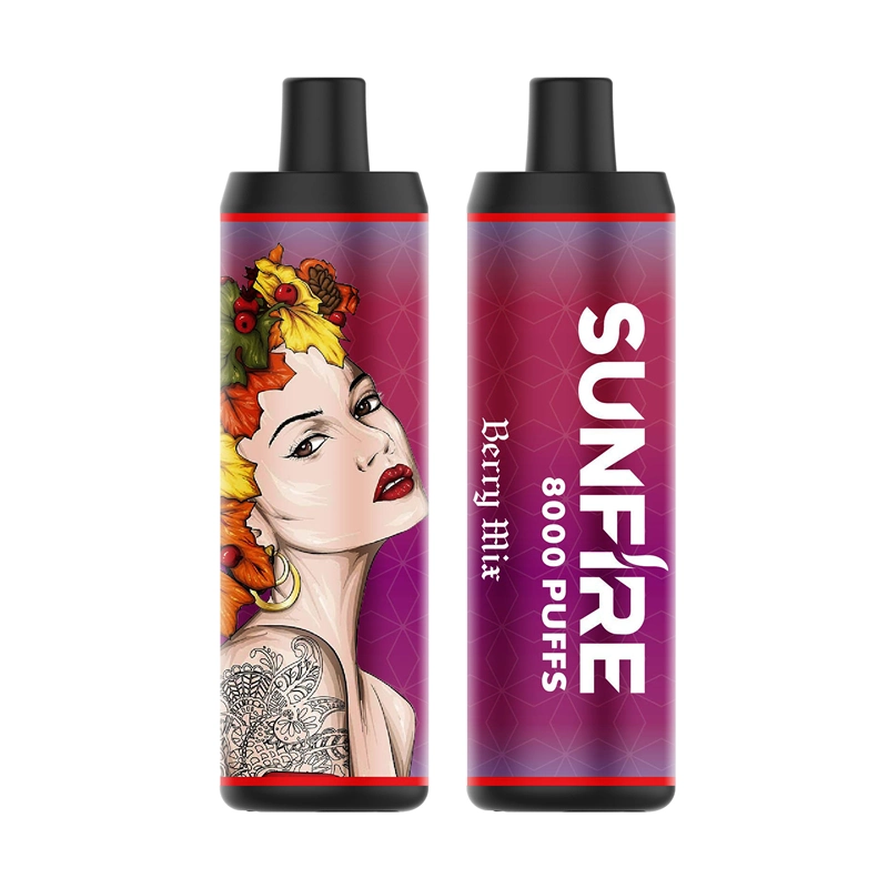 Newest Dtl Sunfire 8000puffs Disposable Vape 10 Flavours 0% 2% 3% 5% Puff 8000 7K 8K 9K Electronic Cigarette 18ml Carts Prefilled Vaper Manufacturer Direct