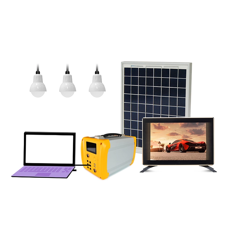 Multi-Functional Solar Energy System with Home Lighting Panel System USB Phone Charging Devices Run DC LED TV and Fan for Non-Electricity Areas