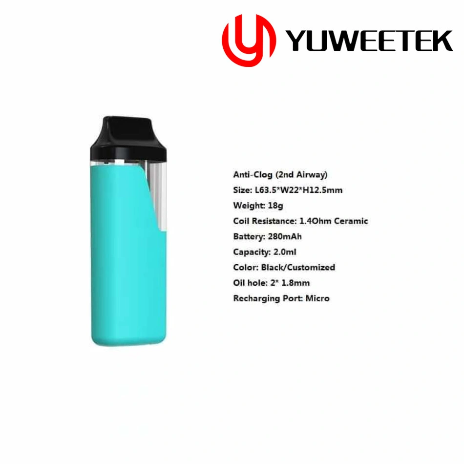 Yuweetek Rhy-D004 Disposal Vapes Pod 2ml Vapes Cartridge Mini Disposable Vaporizer Empty Rechargeable Vape