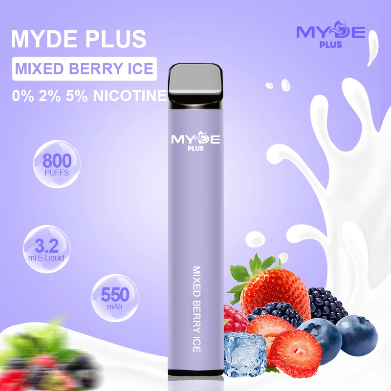 2023 New Coming Myde Multiple Fruity Flavors 800 Puffs 0% 2% 5% Nicotine Disposable Vape Pen