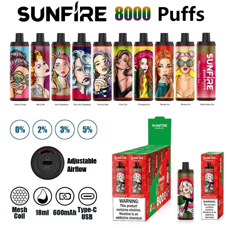 2023 Sunfire Puff 8K Disposable Vape Electronic Cigarette Vape Pen