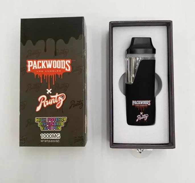 10 Flavors Packwoods X Runtz Runty Disposable Vape Pens Rechargeable 380mAh Battery 1ml 1000mg Empty Pods Thick Oil Cartridges Carts with Retail Box