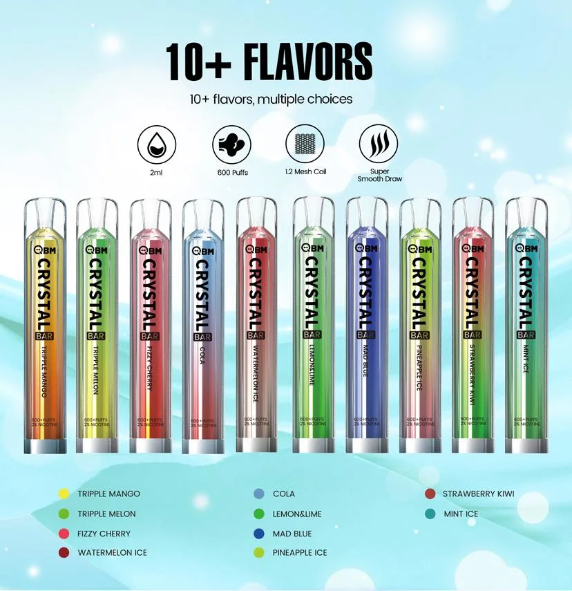 in Stock Now Fast Delivery Vape Disposable Pod Pen 2% Nic Salt E Cig Puff 600 Crystal Vape