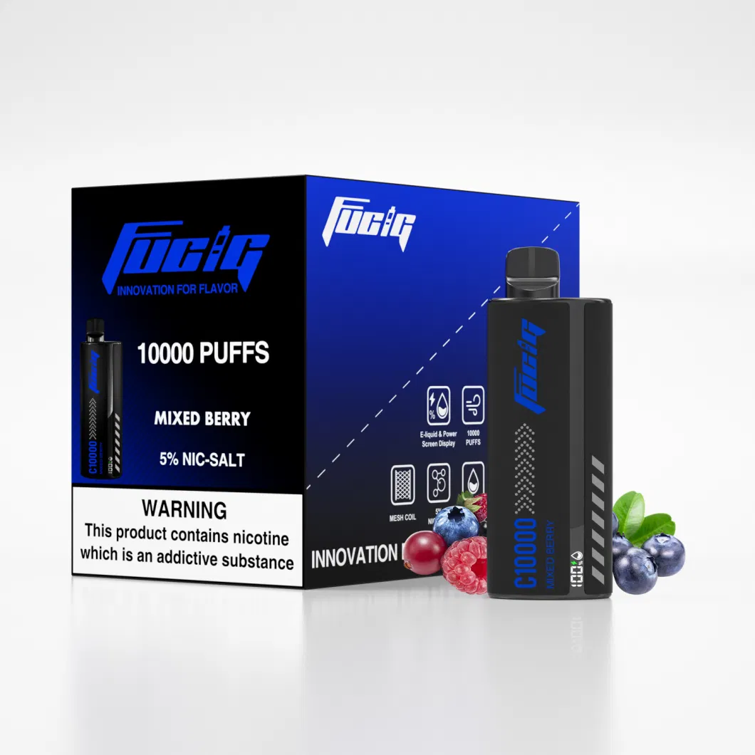 10000 Puffs Electronic Cigarette Starter Kits Fucig C10000 Recargeable Disposable Vape 1.2ohm Mesh Coil