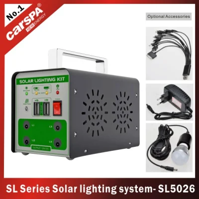  Sistema de iluminación solar 50W con luz LED de carga USB y