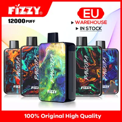  En Stock Fizzy Pandora 2% 5% Gran volumen E CIG VAPE 12000 Puff desechable con pantalla digital LED
