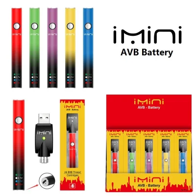  Alibaba Distribuidor Imini AVB botón 510 batería lápiz 350mAh variable Voltaje Precalor 510 batería grueso aceite Puff Bars Vaporizer desechable Lápiz para vaina VAPE