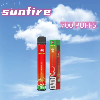 Venta en caliente Sunfire 700 Puffs desechable VAPE Sunfire VAPE Pen 2% nicotina desechable VAPE cigarrillo electrónico 700 Puffs 10 sabores Certificado TPD en Reino Unido Europa