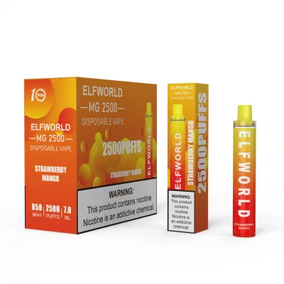  Mayorista Elfworld Mg2500 Puffs sabor popular Menta fresca desechable VAPE