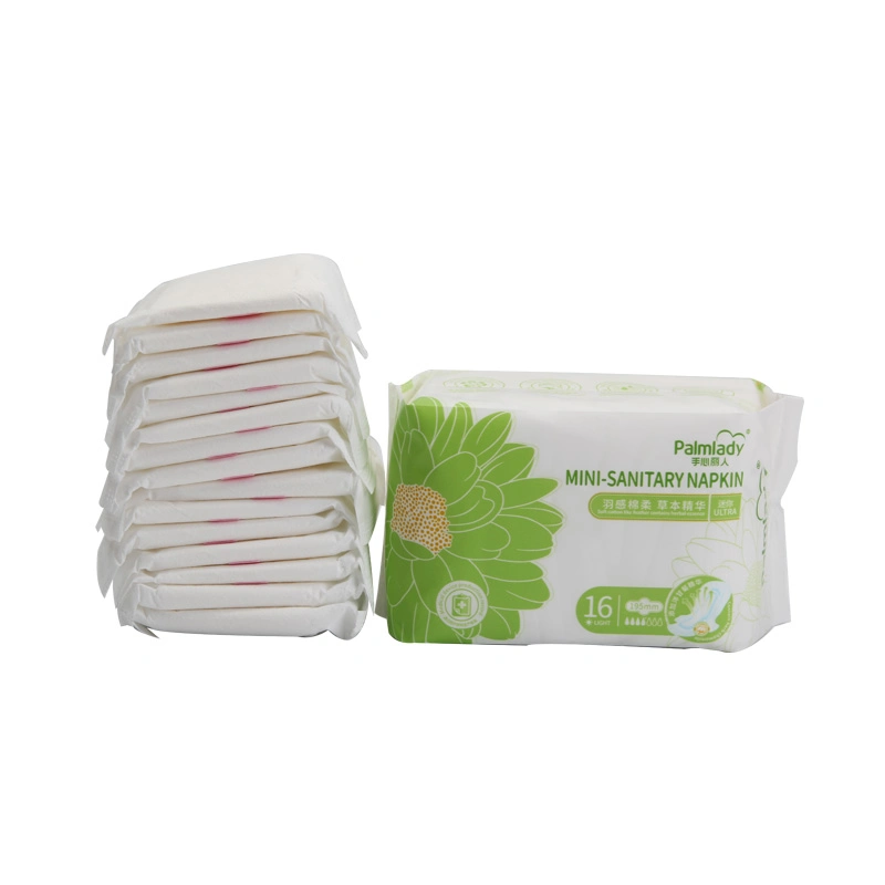 Palmlady Mini Pad Ultra Thin Sanitary Napkin Cotton Surface Sanitary Napkin 195mm