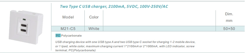 USB Charger for Power Charging USB Power Supply Outlet