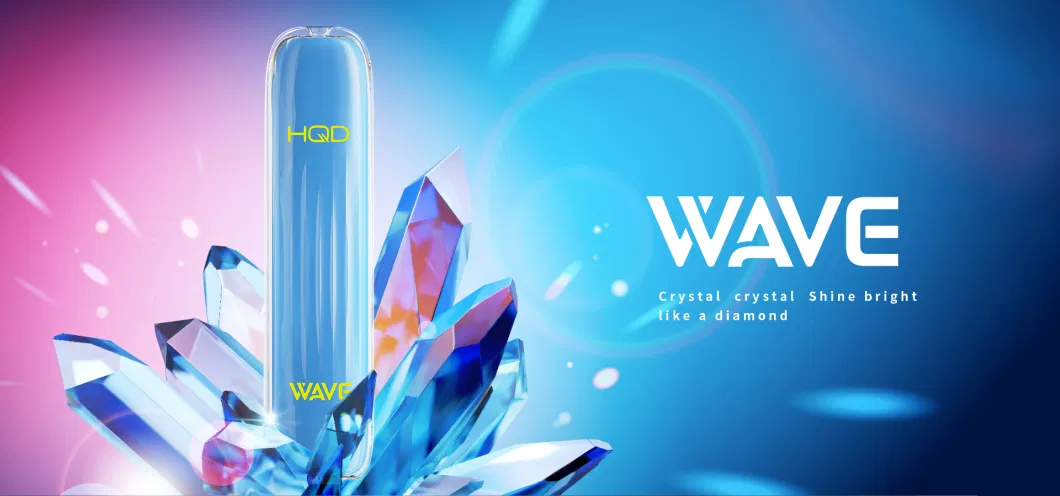 Exclusive Model Ultra Compact Crystal Hqd Wave Disposable Pod Vape Kit Real Tobacco Smoke Chocolate Raspberry Kiwi Lemonade Flavor Smooth Airflow 2.0ml E-Liquid