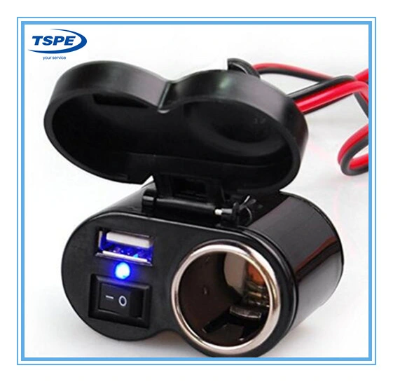 Waterproof 12V USB Charger Power Port with Cigarette Lighter Socket