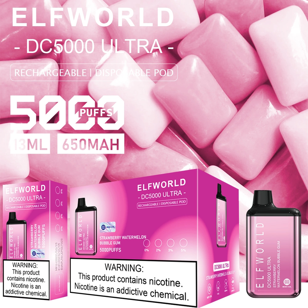 Elf World DC5000 Ultra Disposable Vape Pod Electric Cigarettes 800 Lux Fast Delivery Customized 6000 Puffs Fast Delivery Customized 6000 Puffs