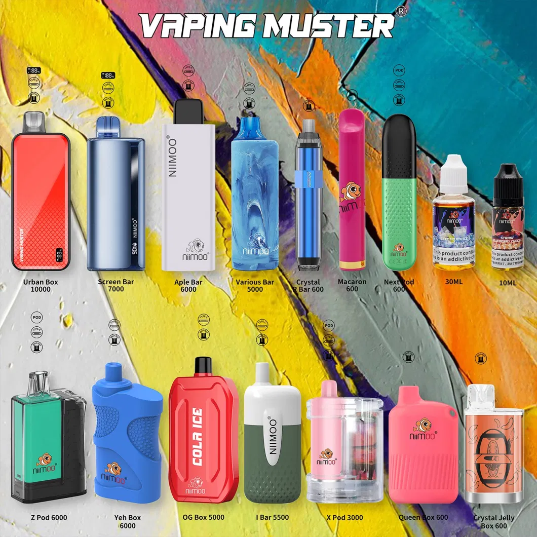 Vaping Muster Shenzhen Factory Price Wholesale Disposable Vape Pen Wa Box 6000 Puffs Bar Electronic E Cigarette