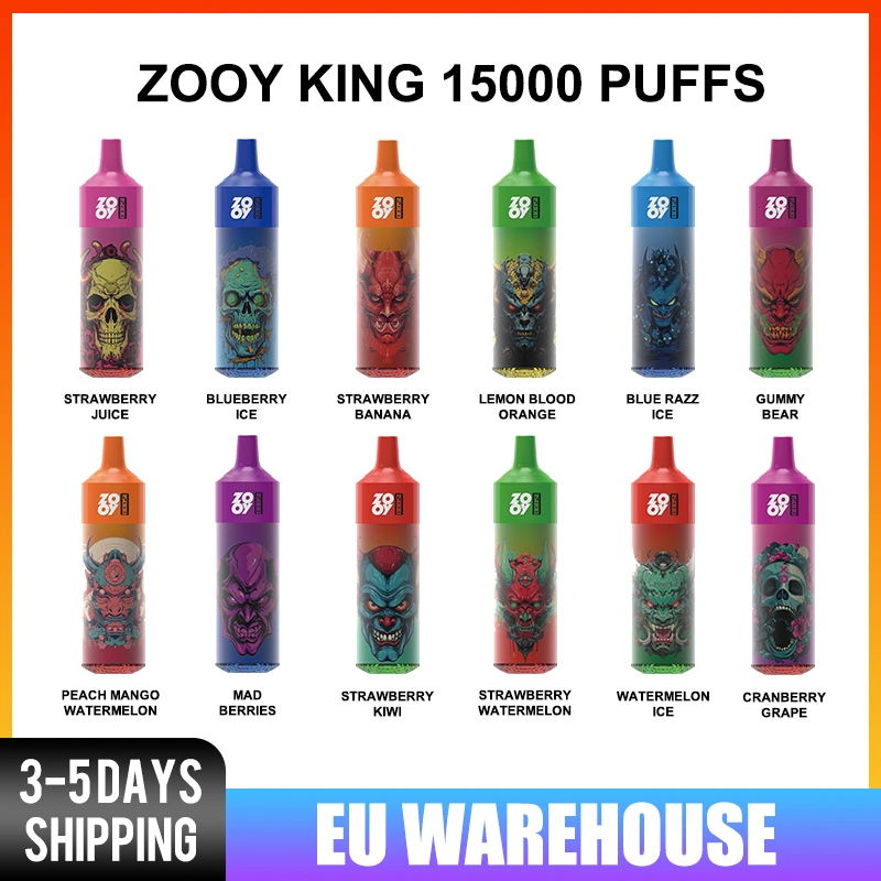 EU Warehouse Fast Shipping Randm Tornado Zooy King 15000 Puff Bar Vaper Rechargeable Mesh Coil Electronic Cigarette E Hookah Charger