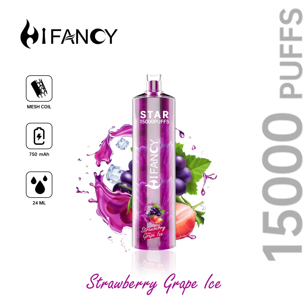 EU Warehouse 2023 New Hot Disposable Vape Pen Hifancy Star 15000 Puff Wape E Cigarette Prefilled Vapes Vaporizer 15000 Atomizer E Hookah Charger Puff Bar