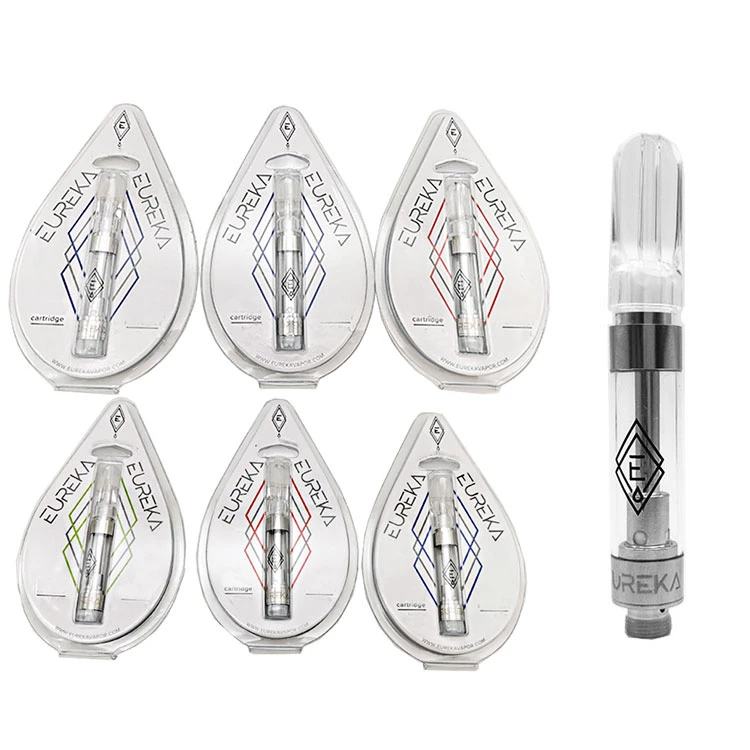 Eureka Clear Atomizers 0.8ml 1ml Empty Vape Pen Colorful Vape Cartridges Packaging Glass Tanks Vaporizer Atomizers