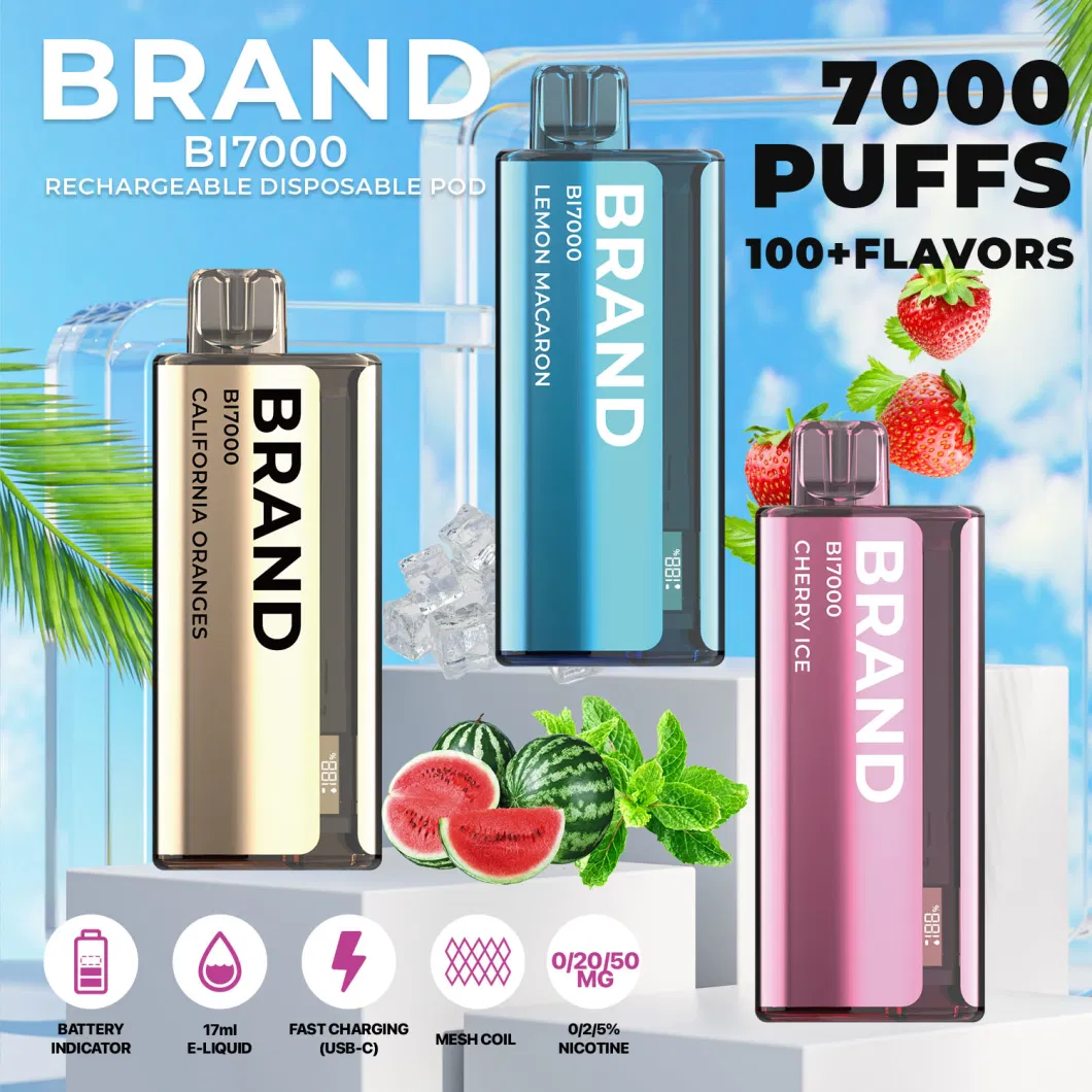 2023 Hidi OEM ODM Private Brand White Label Rechargeable 24 Flavors 7000 Puff Ceramic Mesh Core Display Screen Disposable Vape	Loon Max