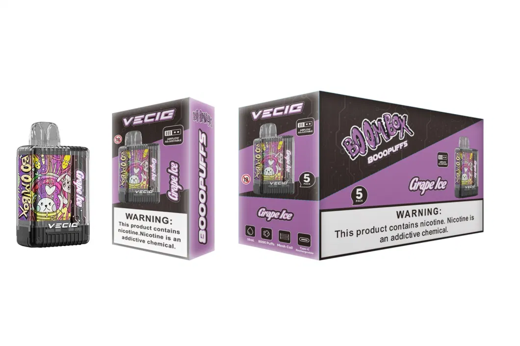 Vecig 2023 Best Selling in USA Adjustable Airflow Elf Lost Boombox 8000 Puffs Disposable Vape Orion Bar 7500