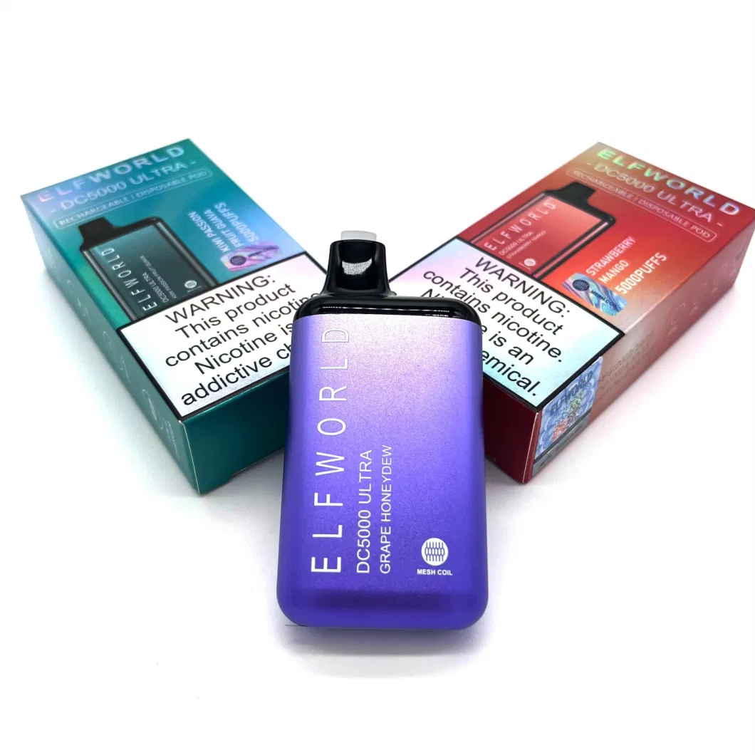 Wholesale E Cigarette Azaj Disposable Pod Vape Pen 5000puffs 13ml E Liquid Prefilled Wholesale Elfworld DC5000 6000 9kbox Style Disposable E Cigarette Vaporizer