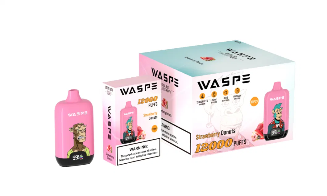 Wholesale Smart Display Cheap Disposable Waspe 12000puffs 0/20/30/50mg Nicotine Vape Pen