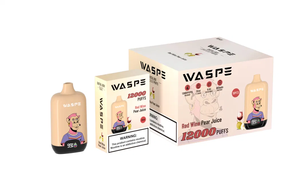 Wholesale Smart Display Cheap Disposable Waspe 12000puffs 0/20/30/50mg Nicotine Vape Pen