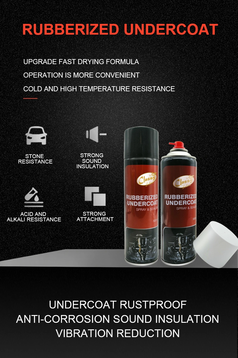 Fast Drying Car Undercoat Paint Rubberized Undercoating Aerosol Spray