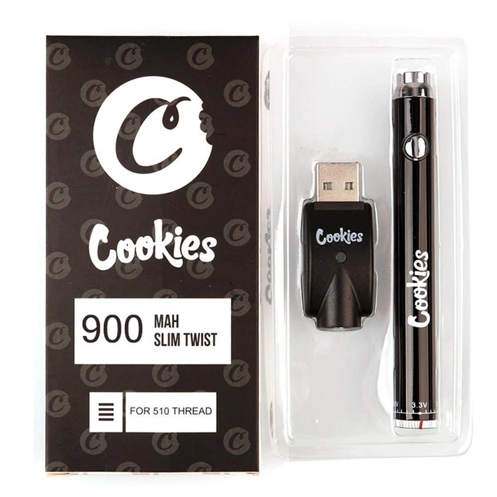 Bulk Cookies Twist 900mAh 510 Threaded Slim Adjusted Voltage Ecigarette Starter Kits with Bag