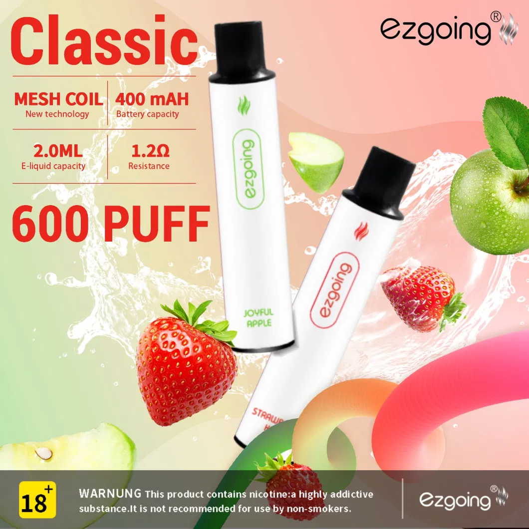 600puff Puffs Tpd-Registered E-Liquid 2ml Super E Hookah Charger