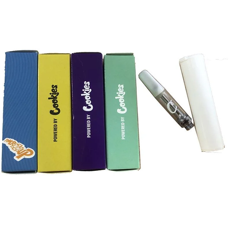 New Cookies Vape Cartridge Cart 0.8ml 1.0ml Pyrex Glass Tank Ceramic Coil 510 Thread Thick Oil Cart