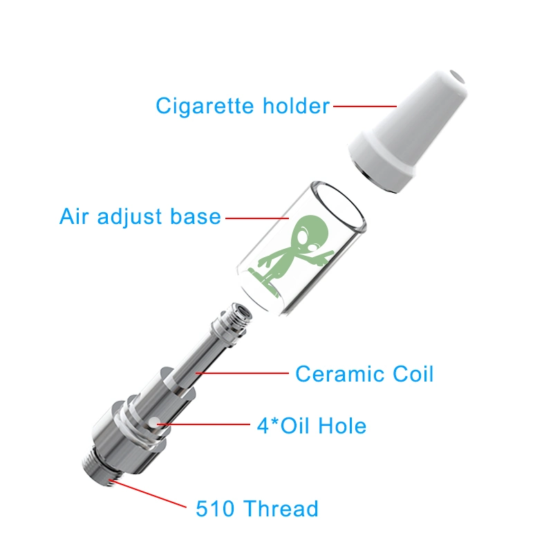 Disposable Vape 510 Atomizer Tank Ceramic Coil Thick Oil Cartridge Pen 0.5ml/1.0ml Vaporizer for 350mAh Twist Battery