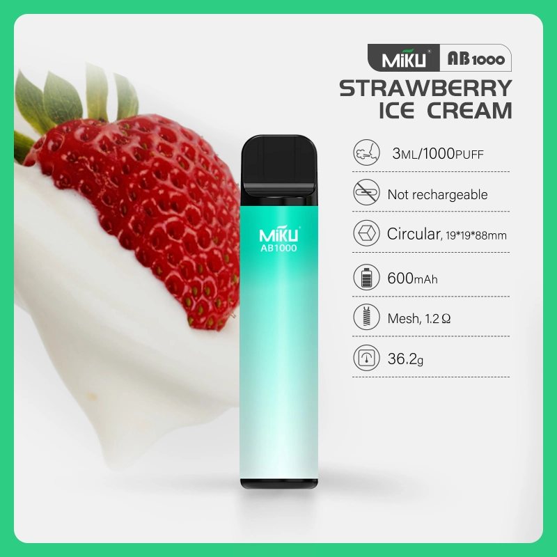 Miku Ab1000 E-Cig 3ml 1000 Puffs 2% Nicotine Flavorul Wholesale Disposable Vape