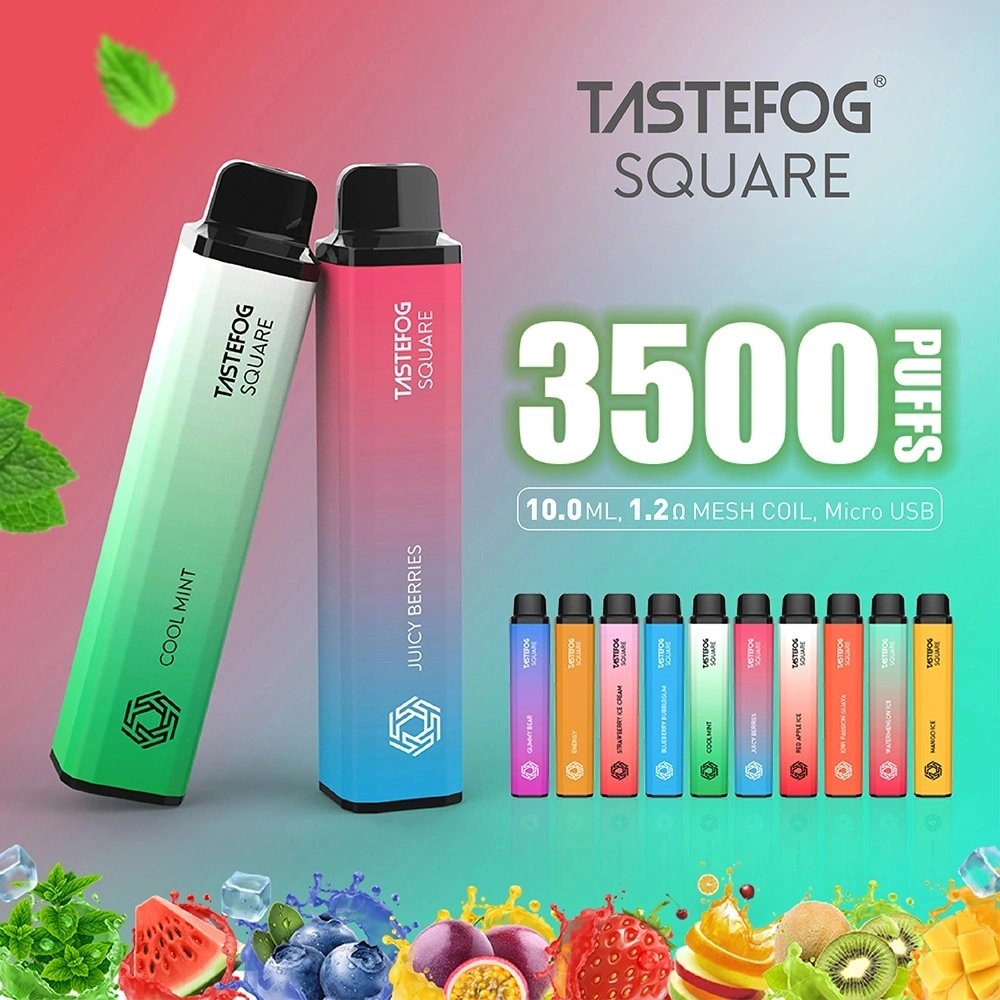 Puff Bar Vape Tastefog Square 3500 Puffs Bar 10ml 2% Nicotine Salt Wape Pen Style E-Cigarette Wholesale I Disposable Vape