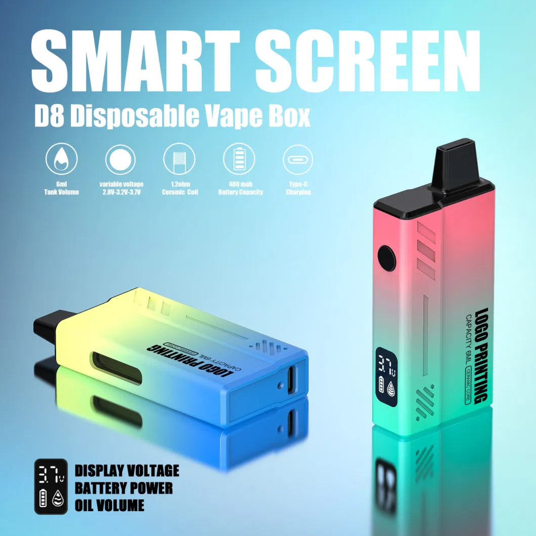 USA Hot Selling 6ml 7ml 8ml Box Dabwoods Rechargeable Custom Disposable Vape Pen 1ml Empty Disposable Vaporizer Pen for CB D Hhc Th C Thick Oil Free ODM/OEM