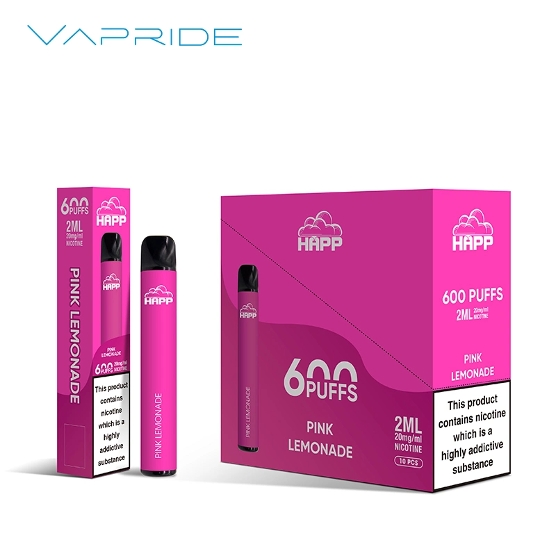 Vapride Online Shopping Happ 600 Puffs Wholesale Poland Electronic Cigarette Disposable Vape Pen