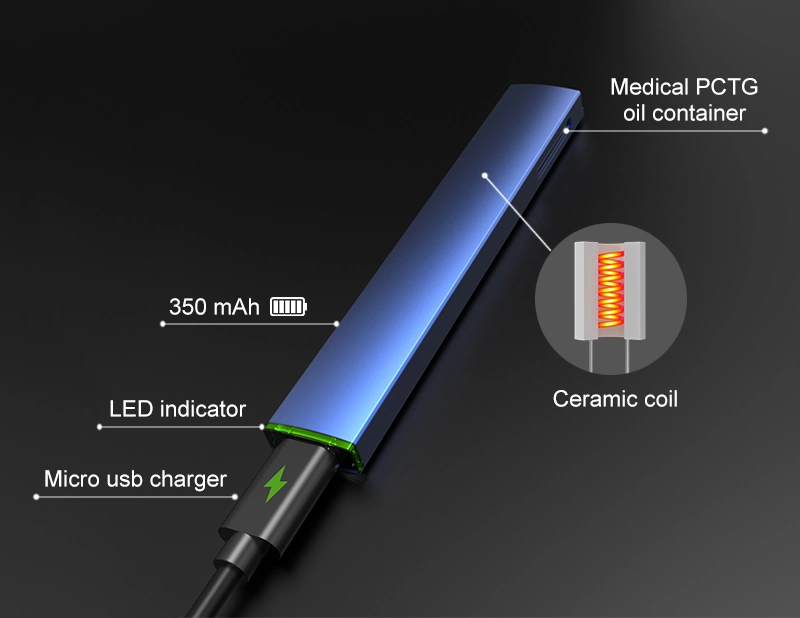 Makeon D8 Disposable Vape Pen Rechargeable USB Charger Bottom 1.3/1.6&Omega; Available Ceramic Coil No Heavy Metal Custom Acceptable