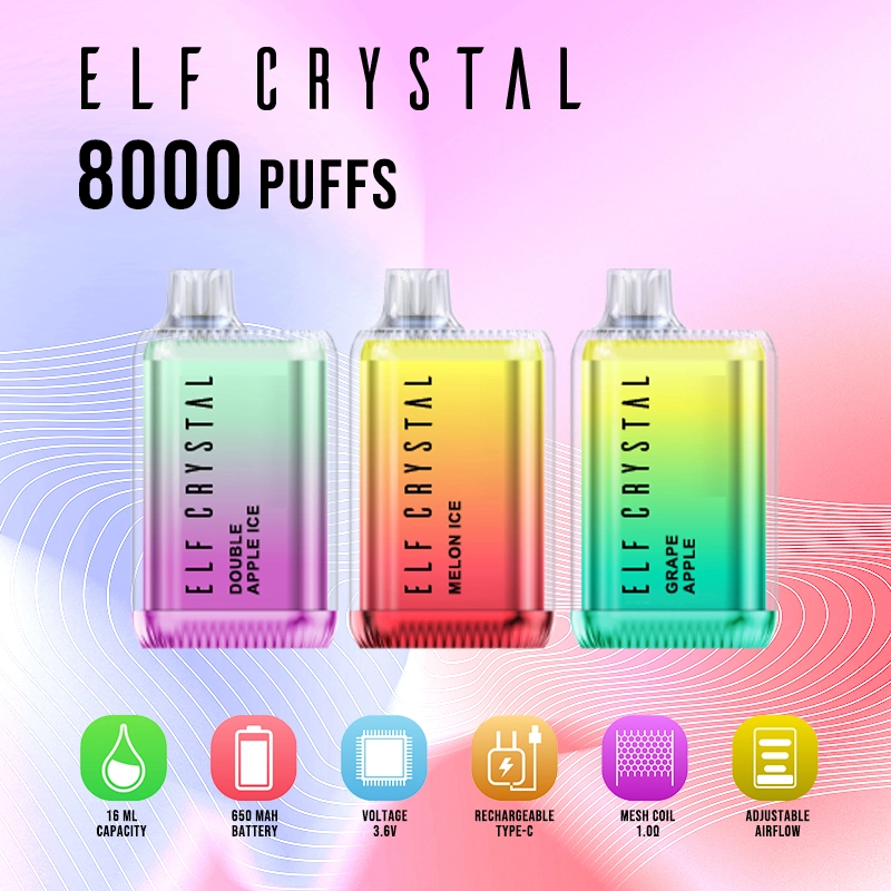 Hot Shenzhen E Cigarette Original Mr Smog Vapes Rechargeable 650mAh Battery 16ml Eliquid Puff Bar Lux Electronic Elf Crystal 8000 Puffs Vaporizers